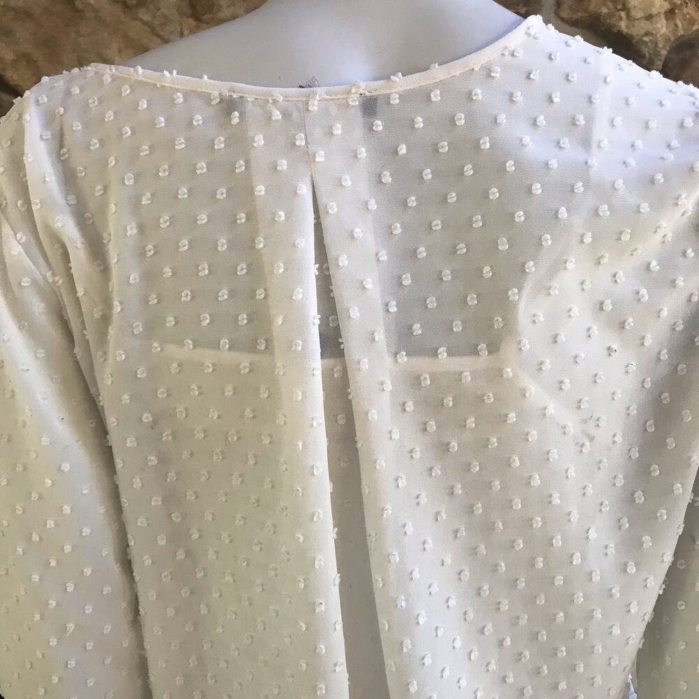 Brixton Ivy Cream Embroidered Blouse Long Sleeve Shirt Women's Size Medium - Picture 3 of 10